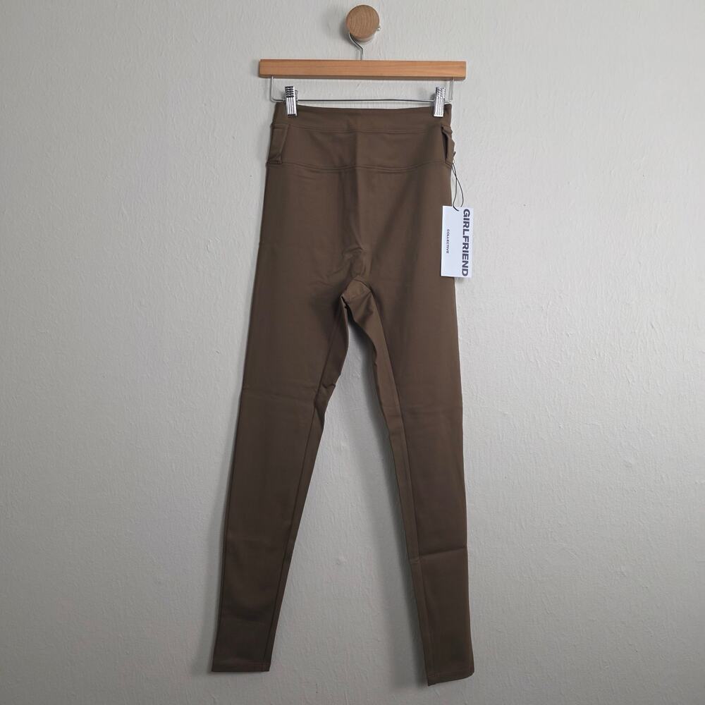 Girlfriend Collective Deep Earth Brown Belt Loop Compressive Leggings S NWT